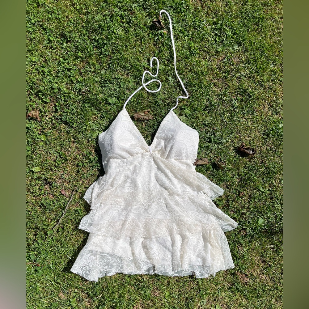 Dots White Lace Blouse